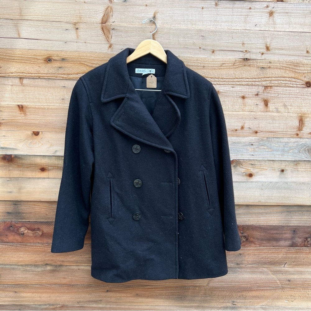 Vintage Black Navy Peacoat